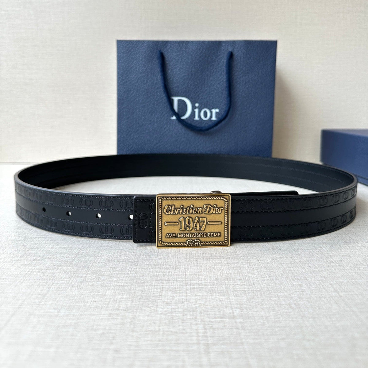 Dior 2026 Montaigne Oblique Belt 35mm Canvas Leather