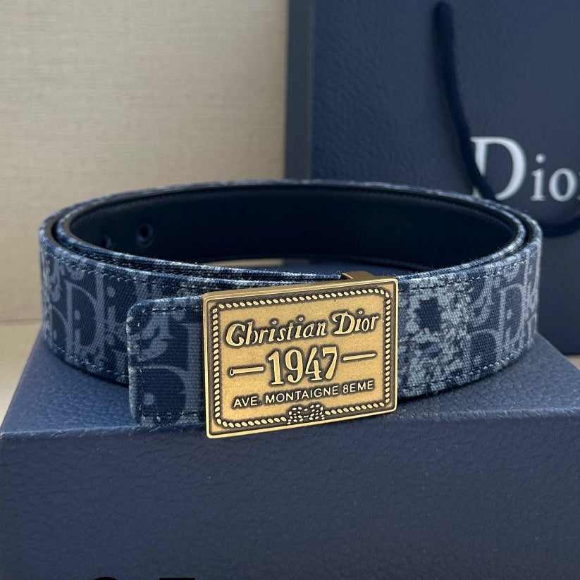 Dior 2026 Montaigne Oblique Belt 35mm Canvas Leather