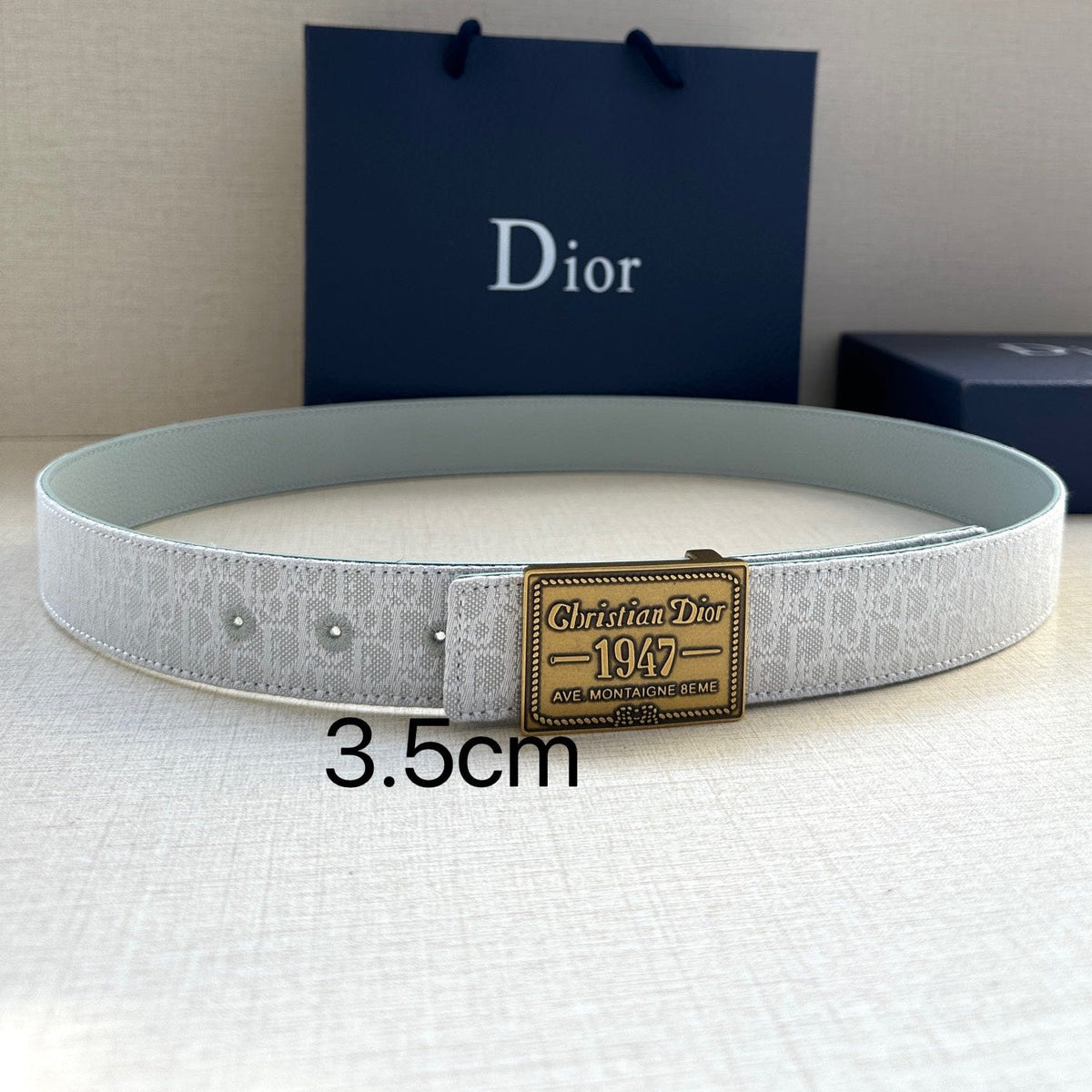Dior 2026 Montaigne Oblique Belt 35mm Canvas Leather