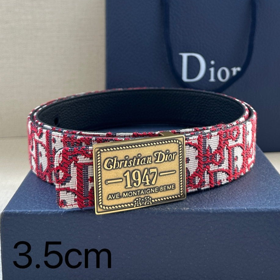Dior 2026 Montaigne Oblique Belt 35mm Canvas Leather