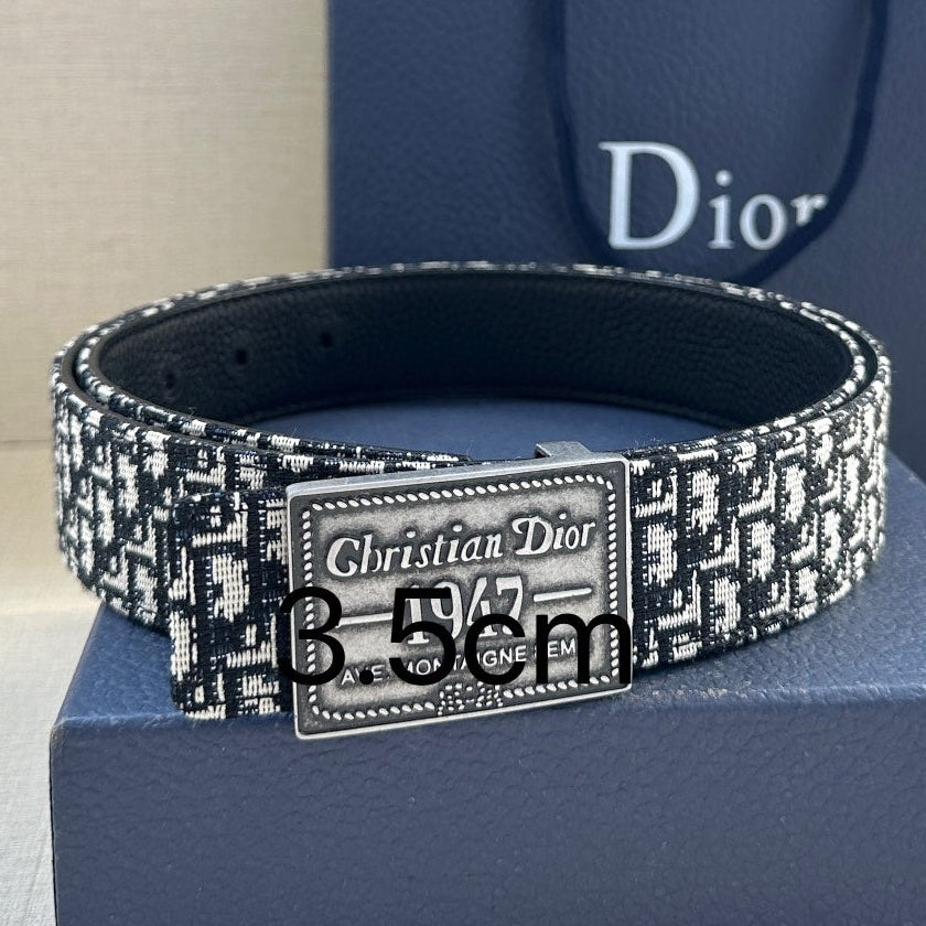 Dior 2026 Montaigne Oblique Belt 35mm Canvas Leather