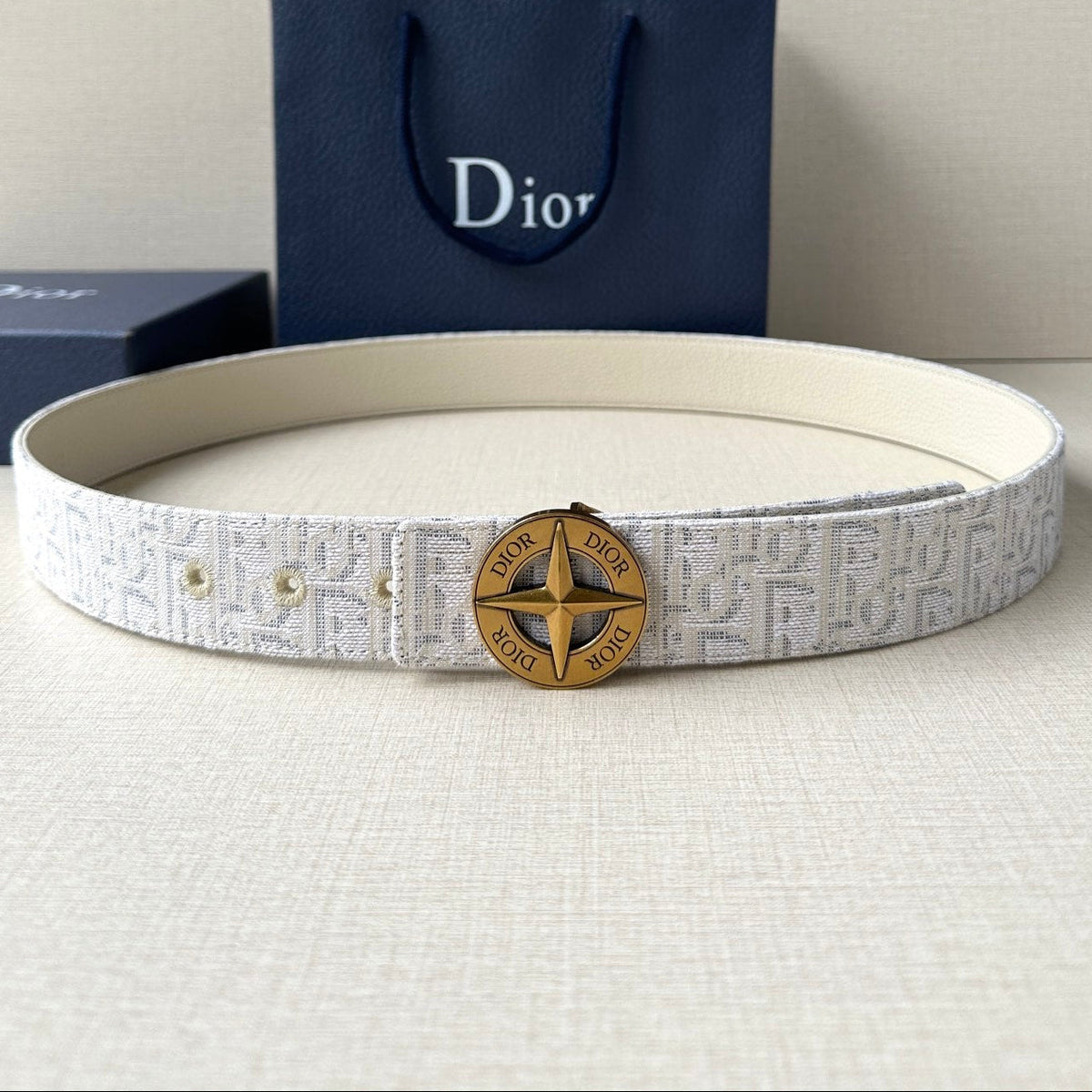 Dior 2026 Stone Island Oblique Belt 35mm Canvas Leather