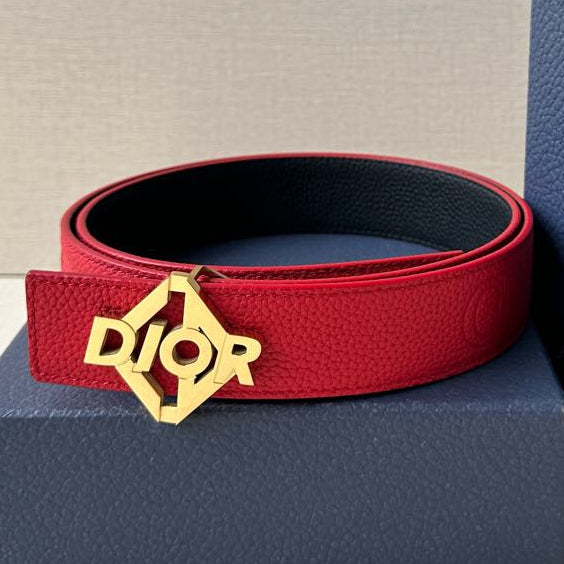 Dior 2026 CD Logo Buckle Belt 35mm Cowhide