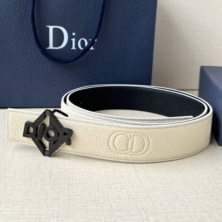 Dior 2026 CD Logo Buckle Belt 35mm Cowhide
