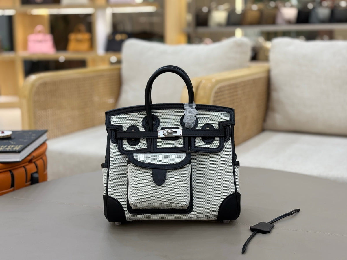 High-end Hermes 2026 Birkin Cargo 25cm Swift Leather Canvas