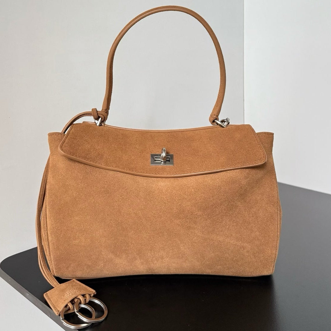 Balenciaga 2026 Rodeo Bag Silver Buckle Suede Leather