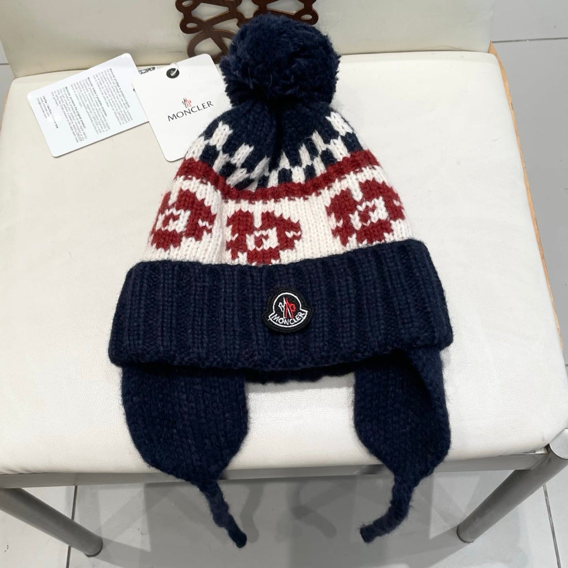 Moncler Knitted Chullo Beanie Hat 497700
