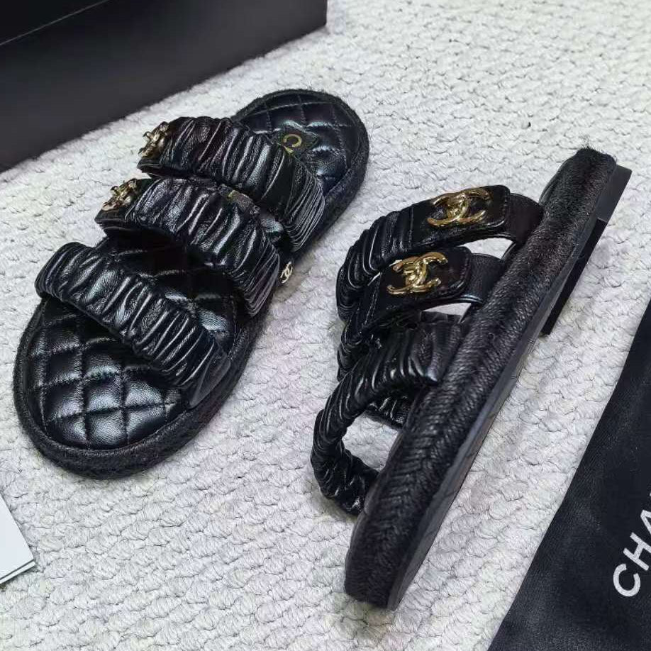Chanel 2026 Puffy Straps Sandals Leather 122401