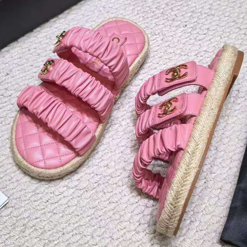 Chanel 2026 Puffy Straps Sandals Leather 122401