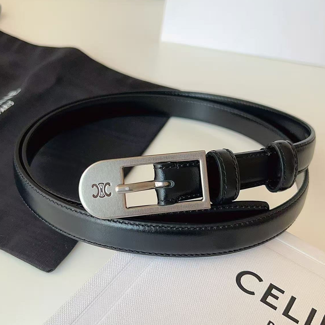 Celine 2026 Taurillon Belt 18mm Leather 207411