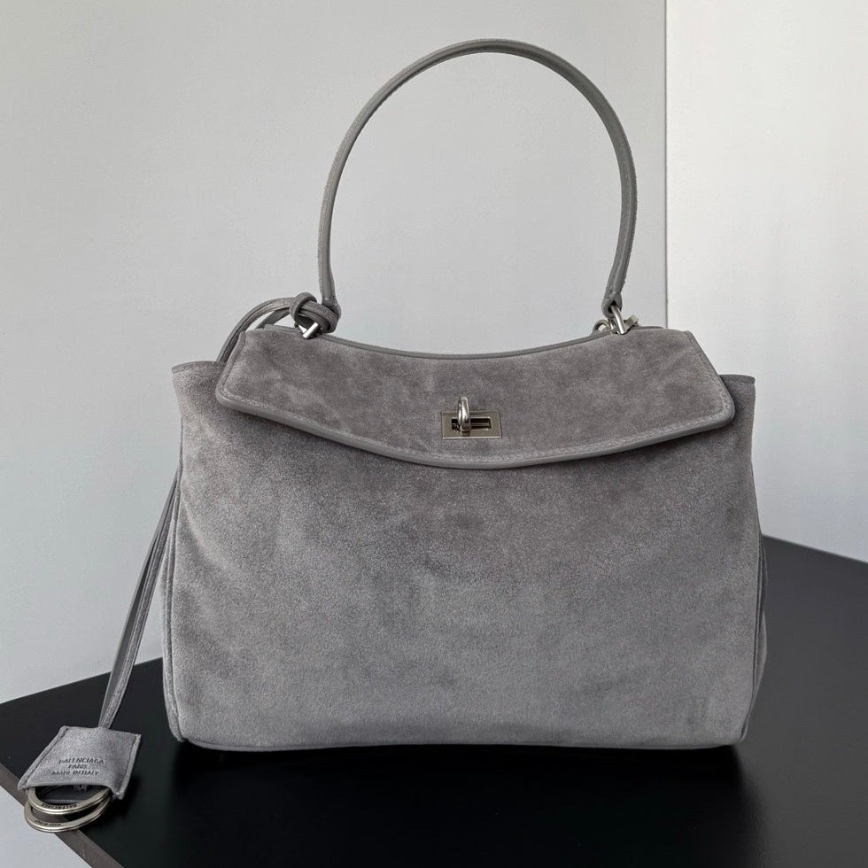 Balenciaga 2026 Rodeo Bag Silver Buckle Suede Leather