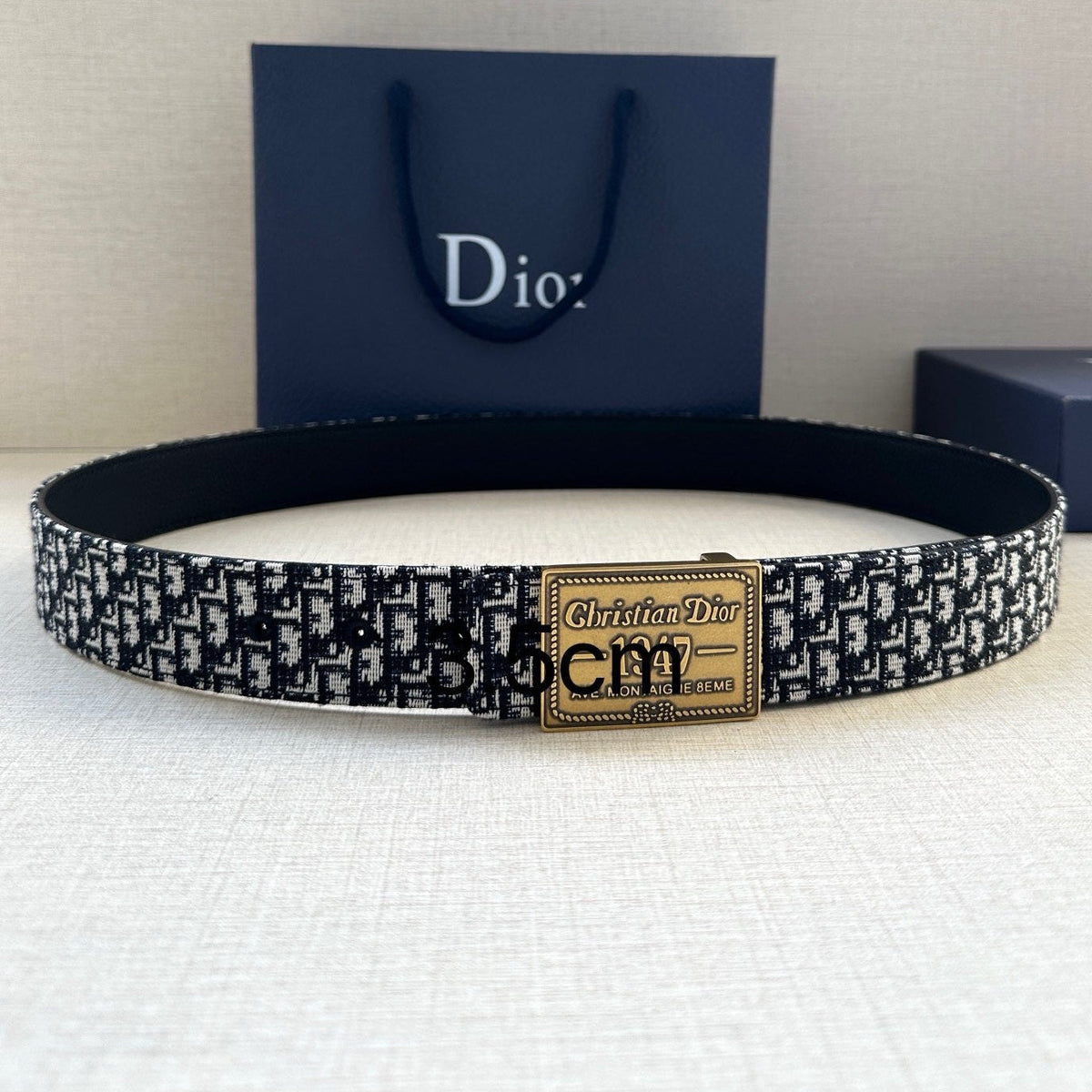 Dior 2026 Montaigne Oblique Belt 35mm Canvas Leather