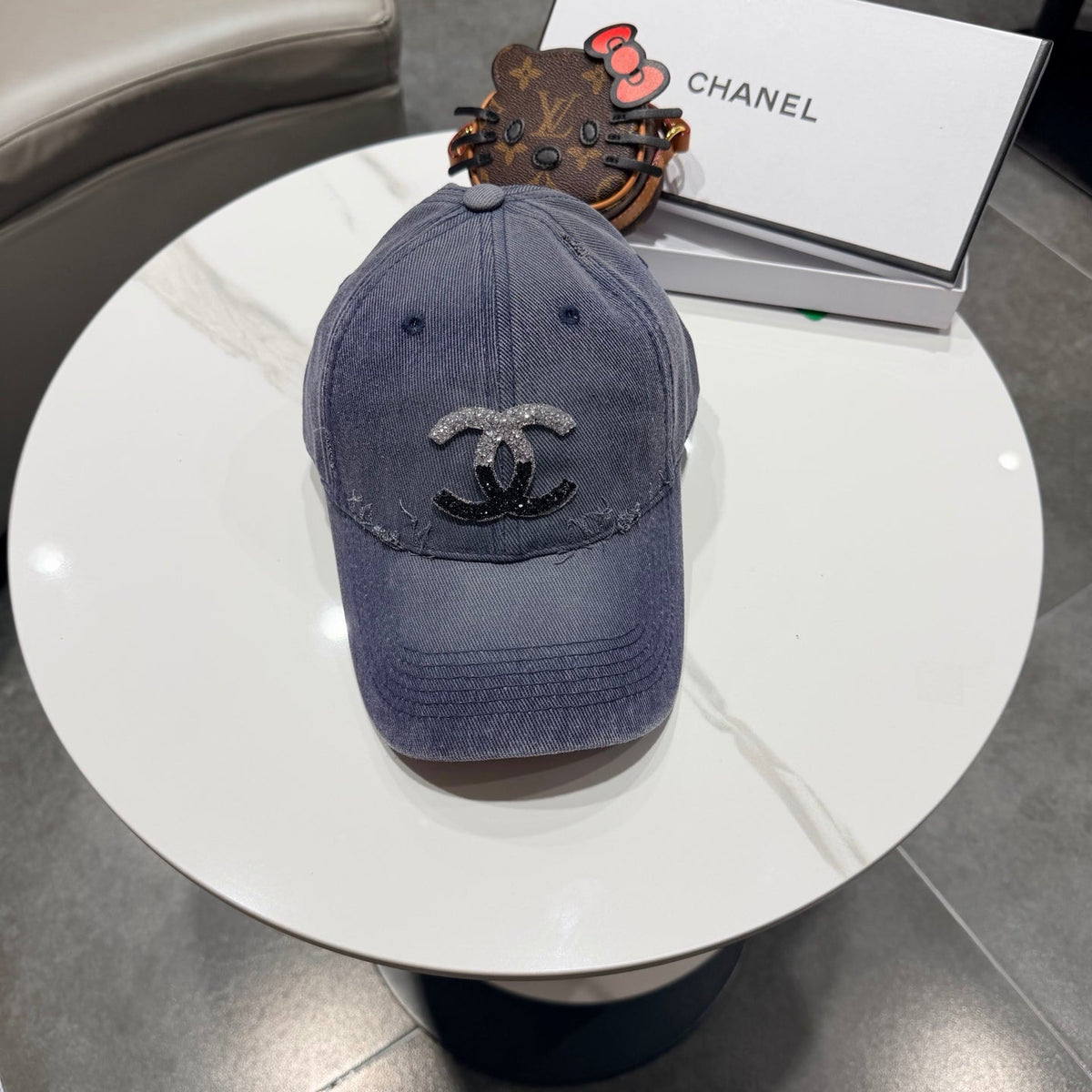 Chanel Logo Denim Cap 400805