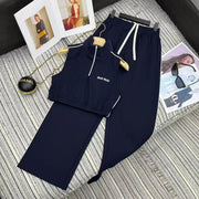 Miu Miu 2026 Short-sleeved Sweatshirt and Waist Pants Set Polyester