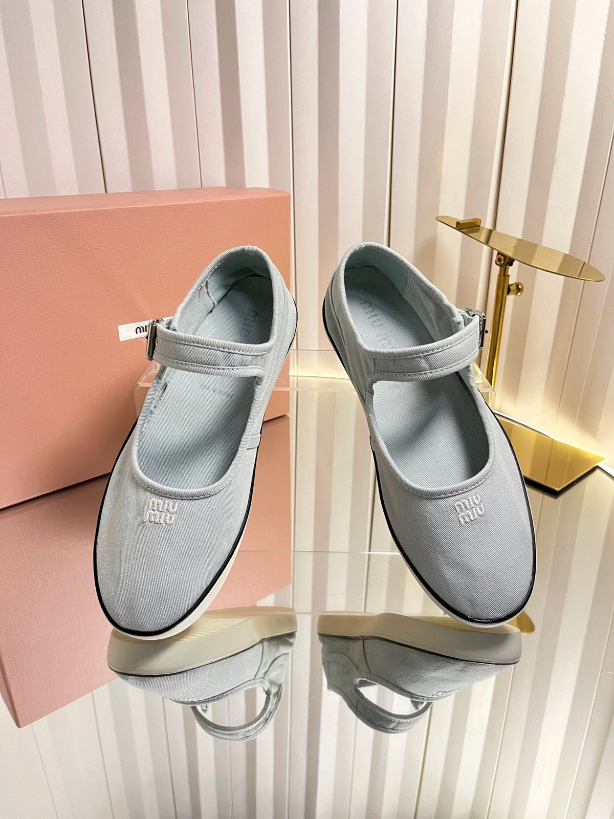 Miumiu 2026 Drill Ballet Flat Canvas 922964
