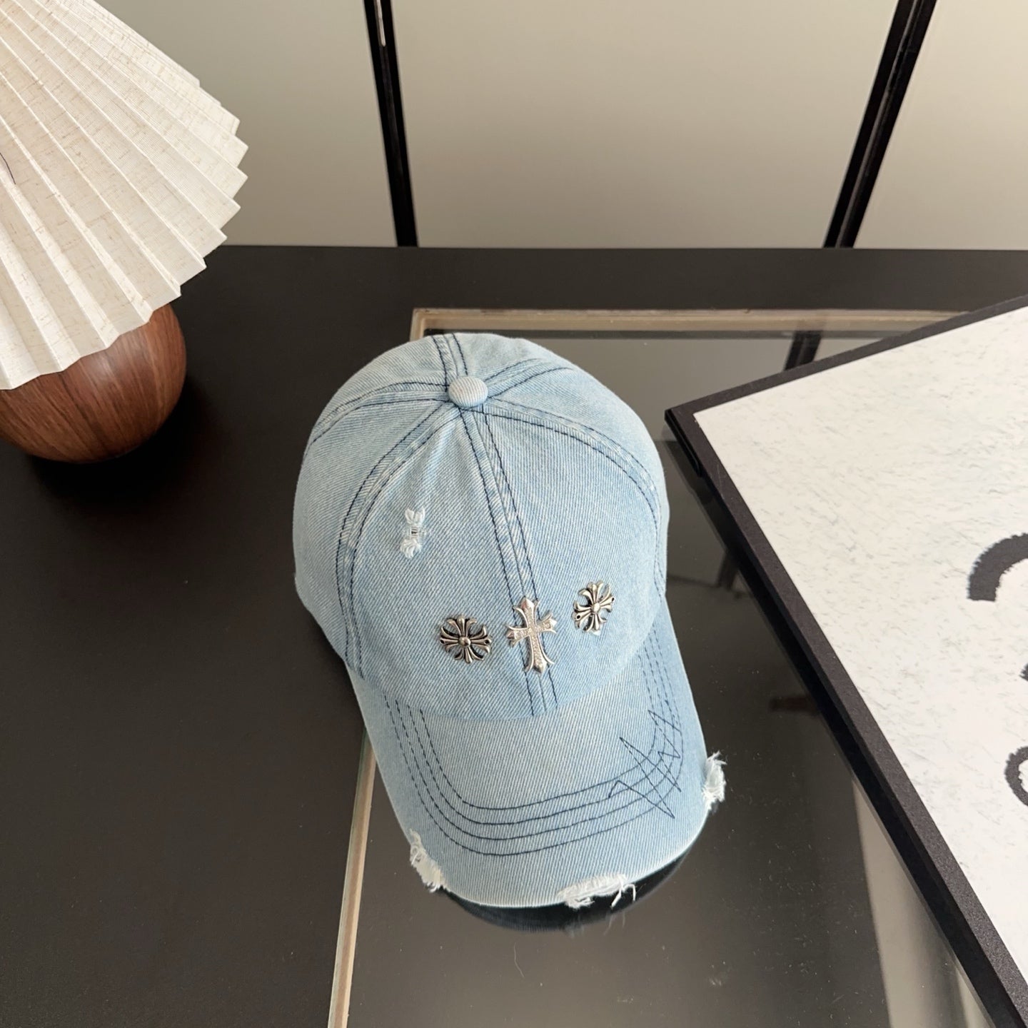 Chrome Hearts Retro Distressed Ripped Hat 299620