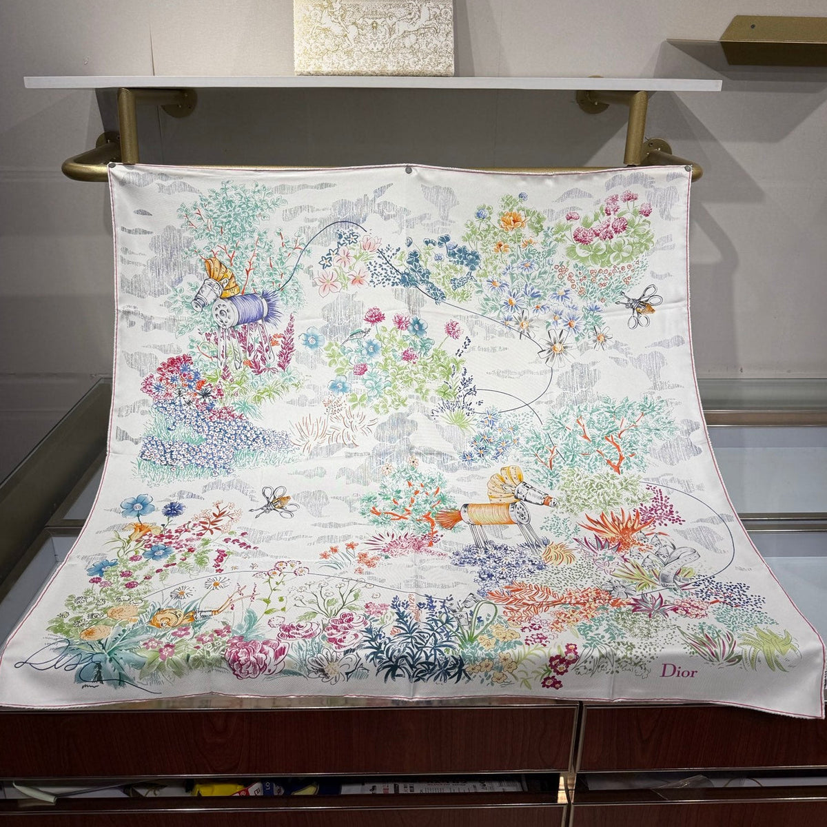 Dior 2026 Charming Garden Square Scarf 90cm Silk 207569