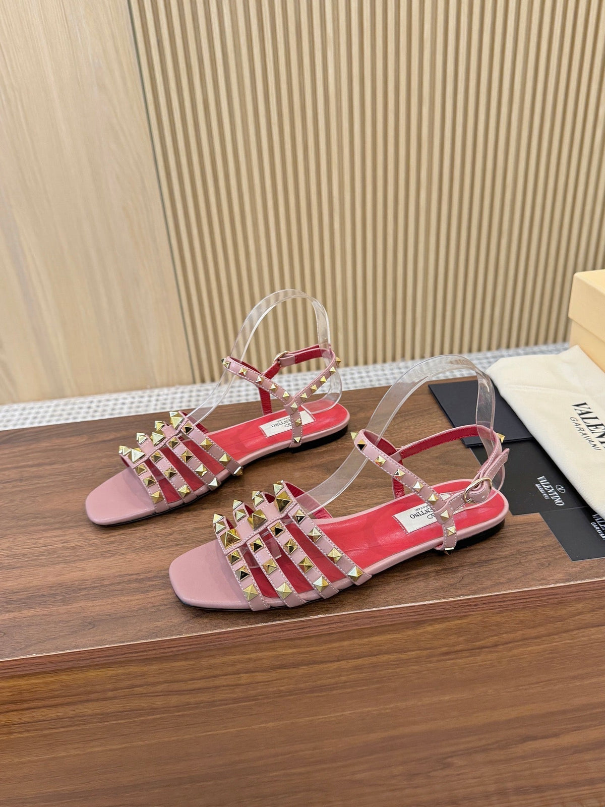 Valentino Garavani Rockstud Caged Calfskin Sandals 863321