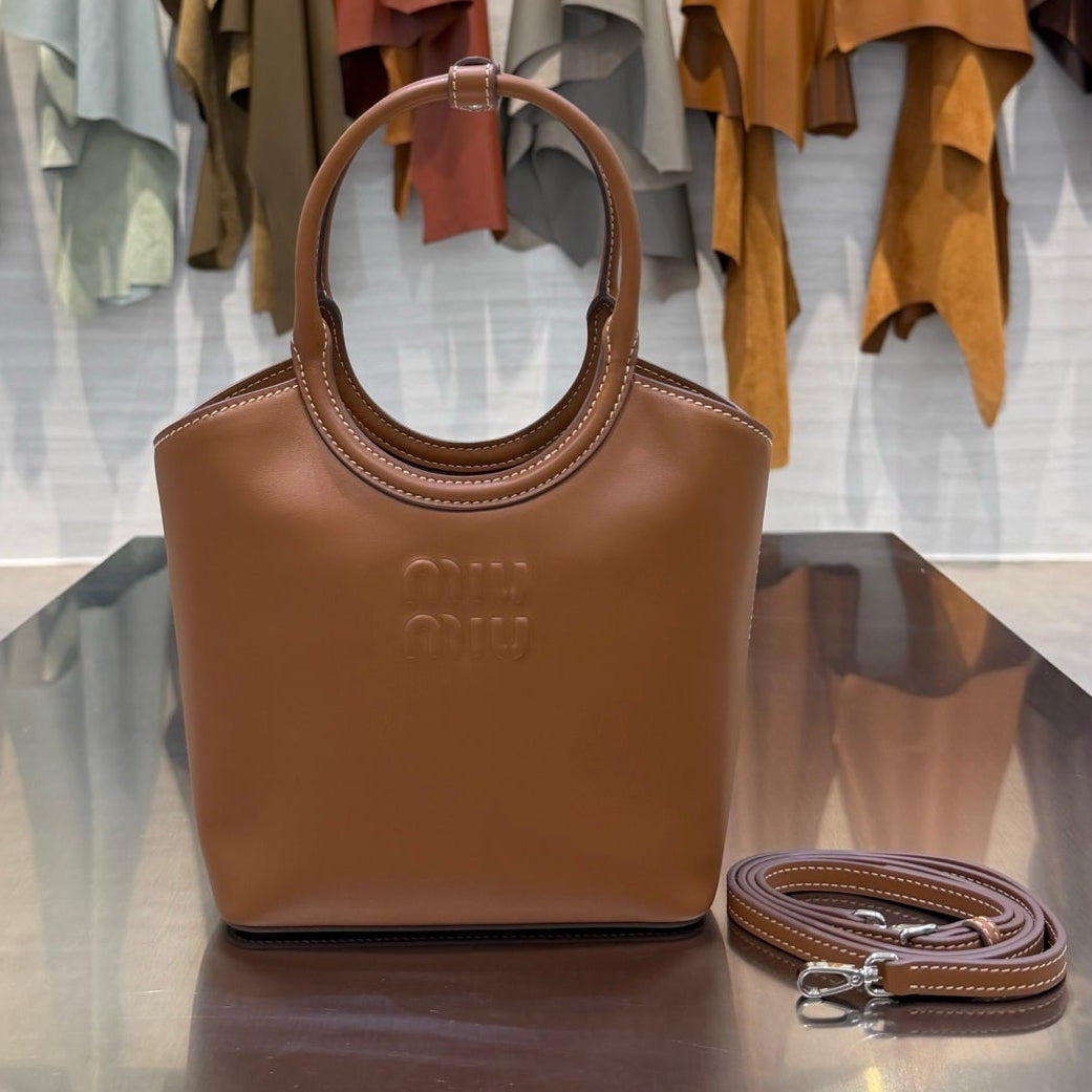 MiuMiu 2026 Ivy Small Tote Bag 17cm Calfskin