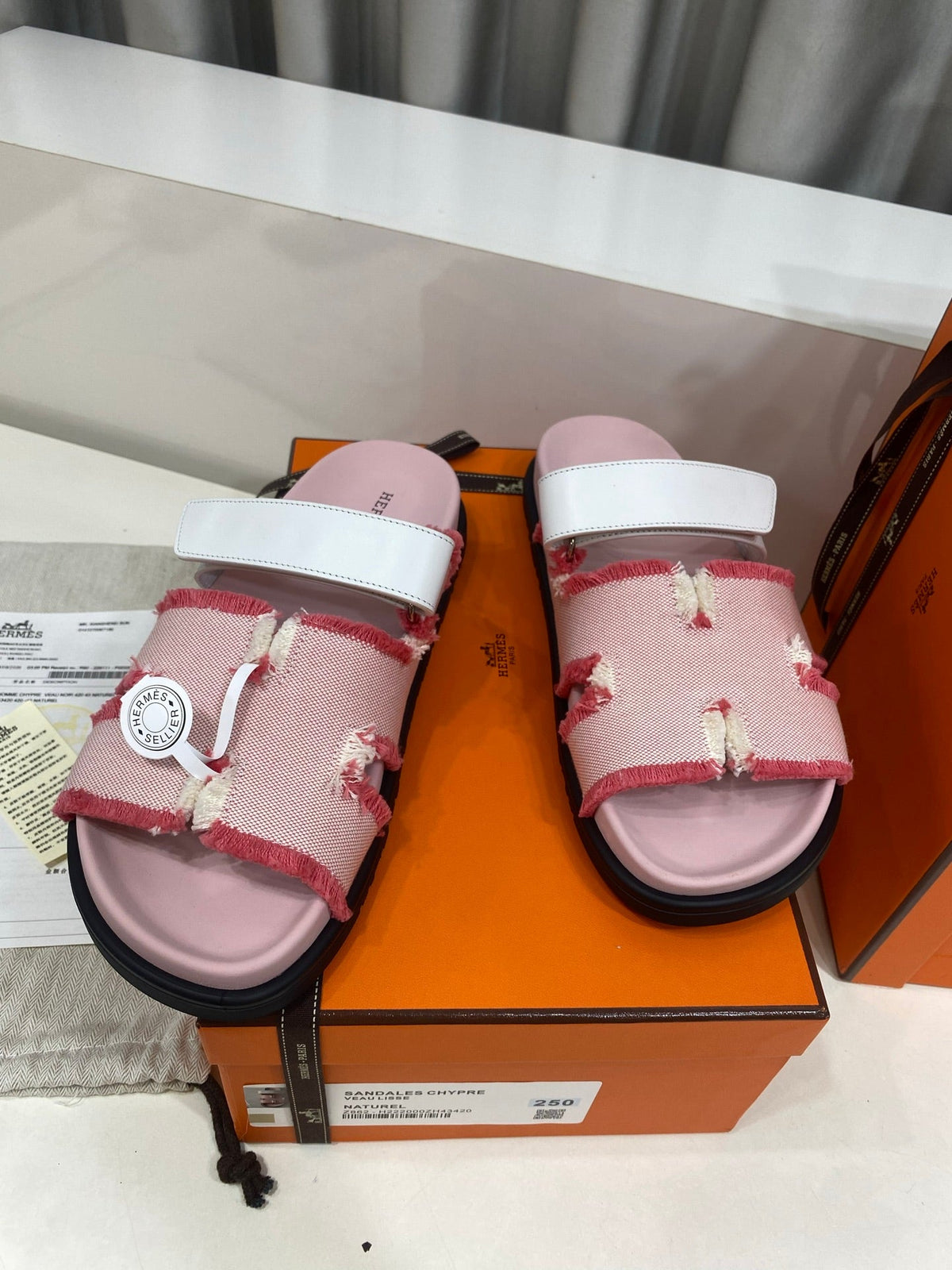 Hermes 2026 Chypre Sandal Canvas Calfskin 957513