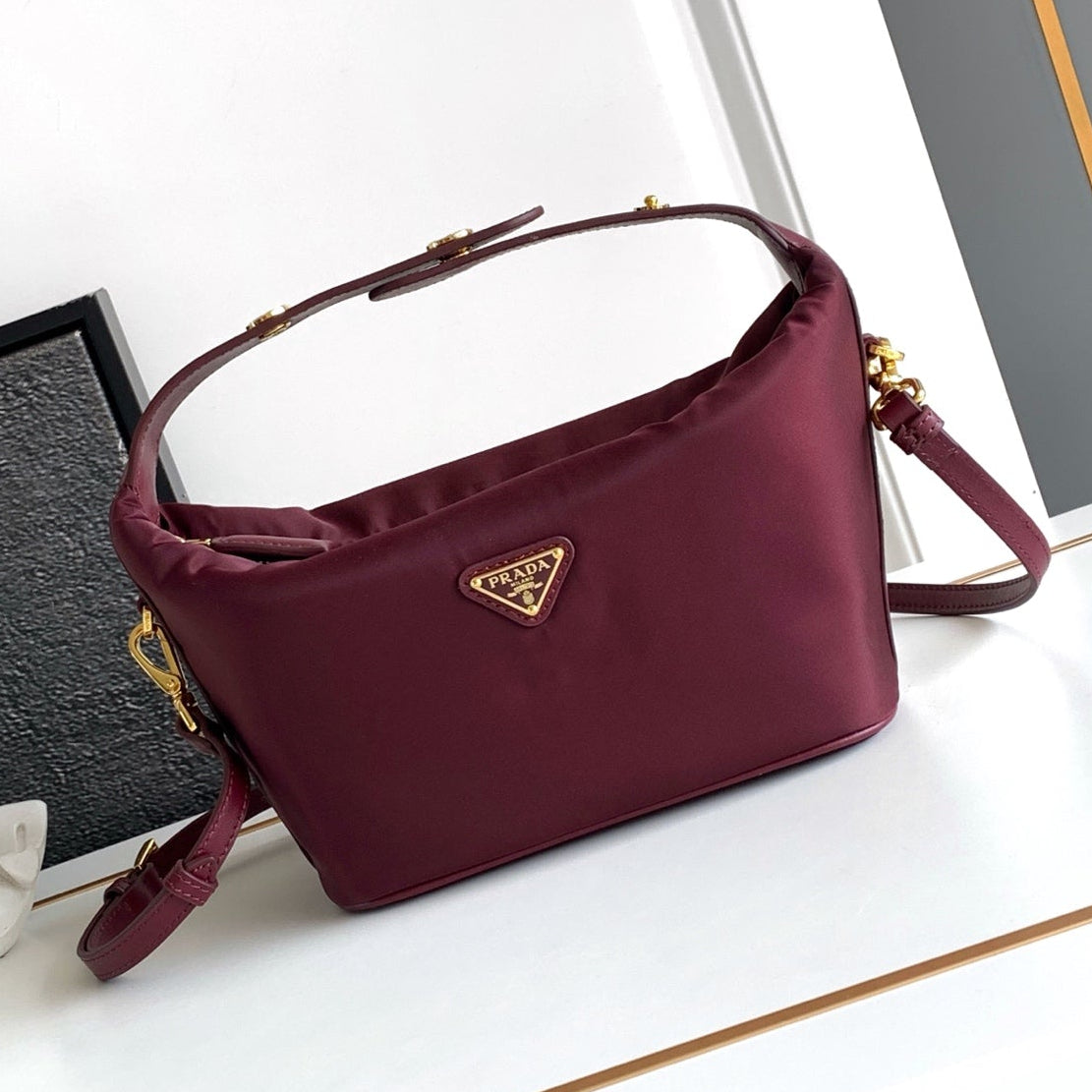 Prada 2026 Cherie Mini Bag 20cm Silver Hardware Re-Nylon