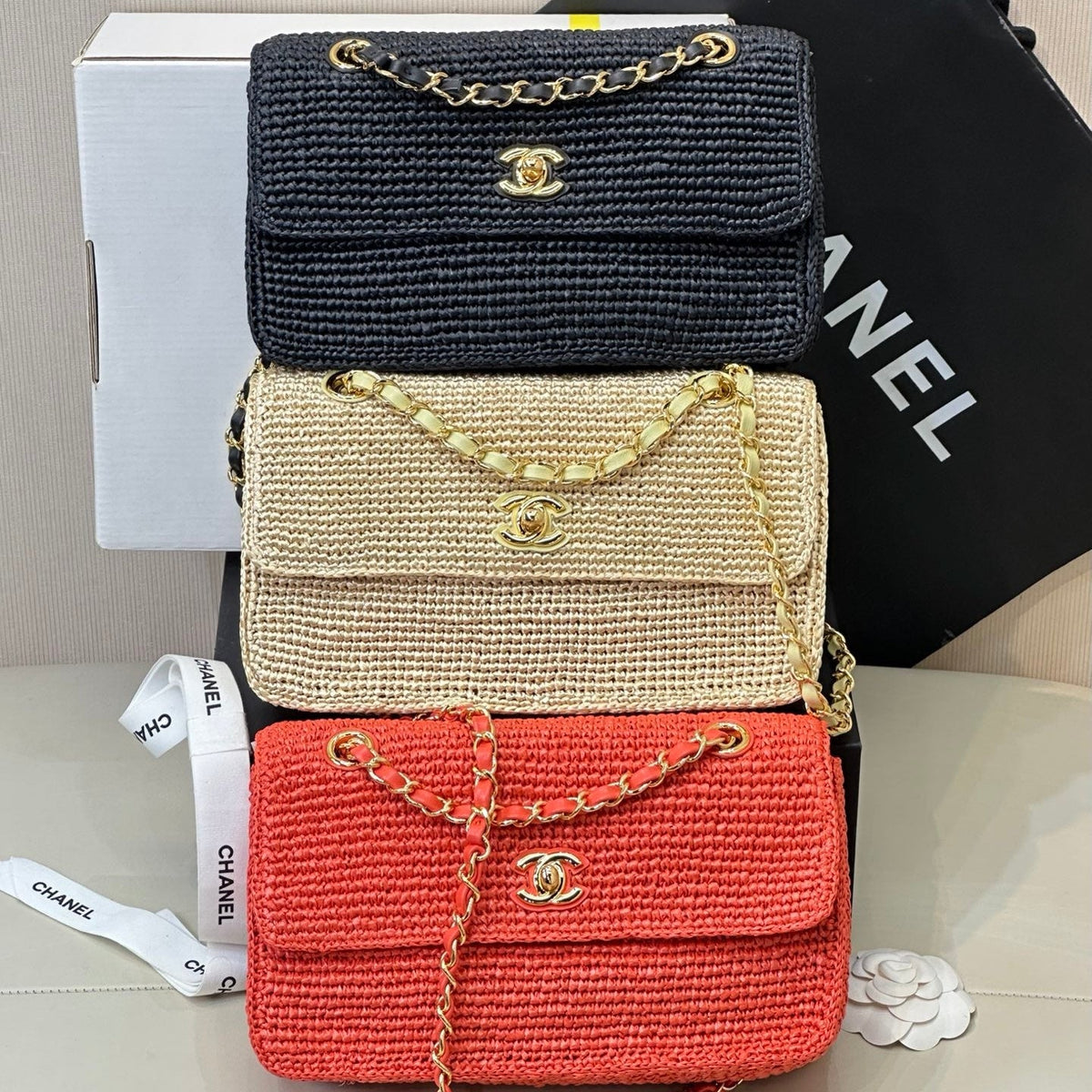 Chanel 2026 Coco Beach Flap Bag Raffia Leather 143488