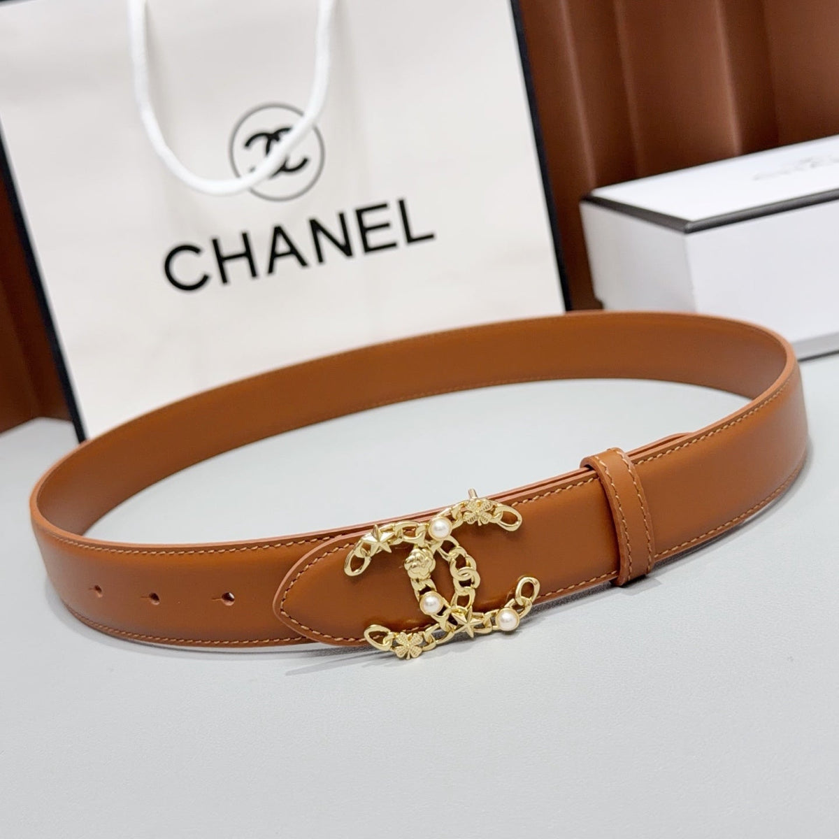 Chanel 2026 CC Buckle Belt 30mm Leather 215274