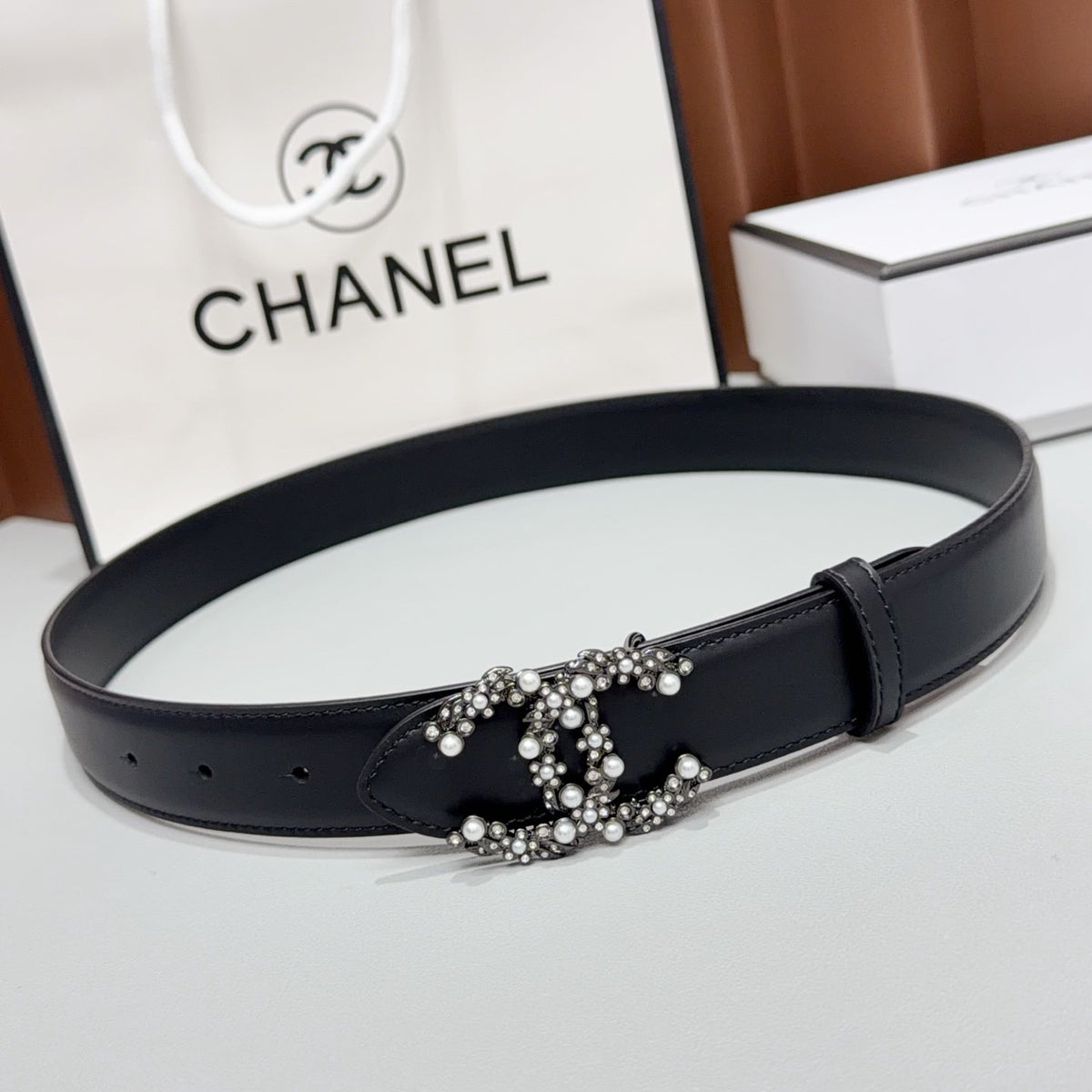 Chanel 2026 CC Buckle Belt 30mm Leather 215274