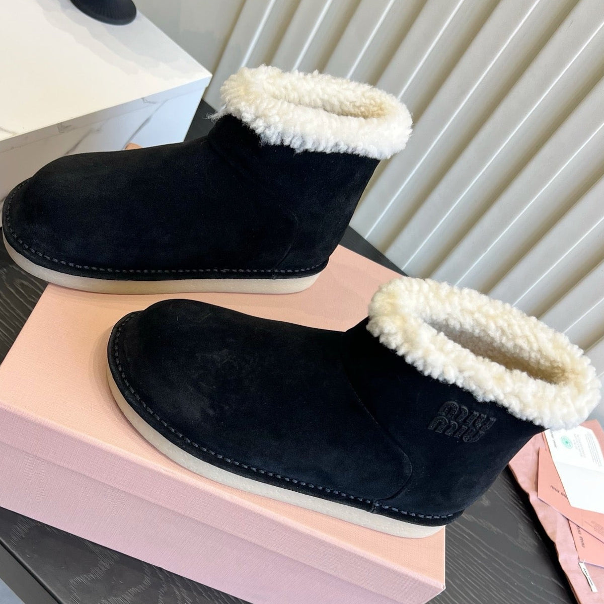 Miu Miu 2026 Snow Ankle Boots Suede 977010