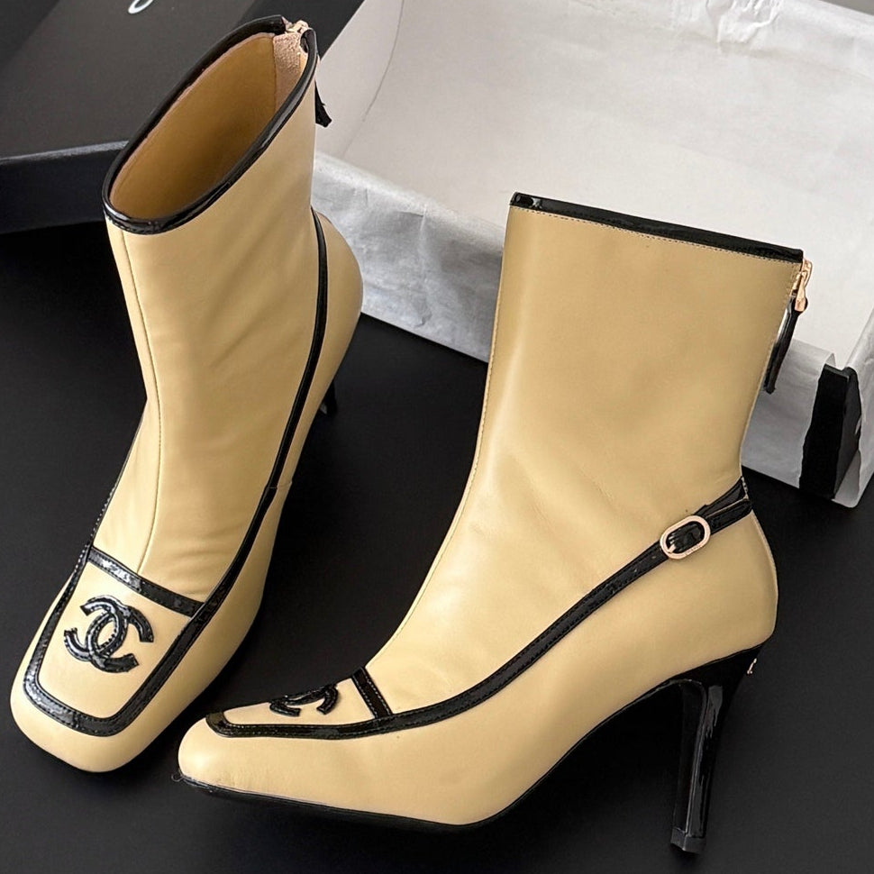 Chanel 2026 Square Toe Ankle Boots Leather 127908