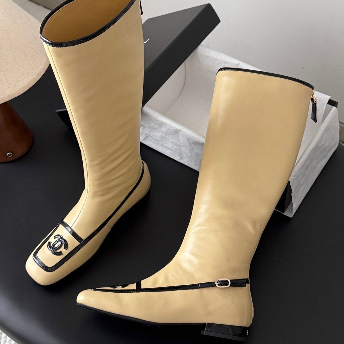 Chanel 2026 Square Toe Knee-High Boots Leather 127916