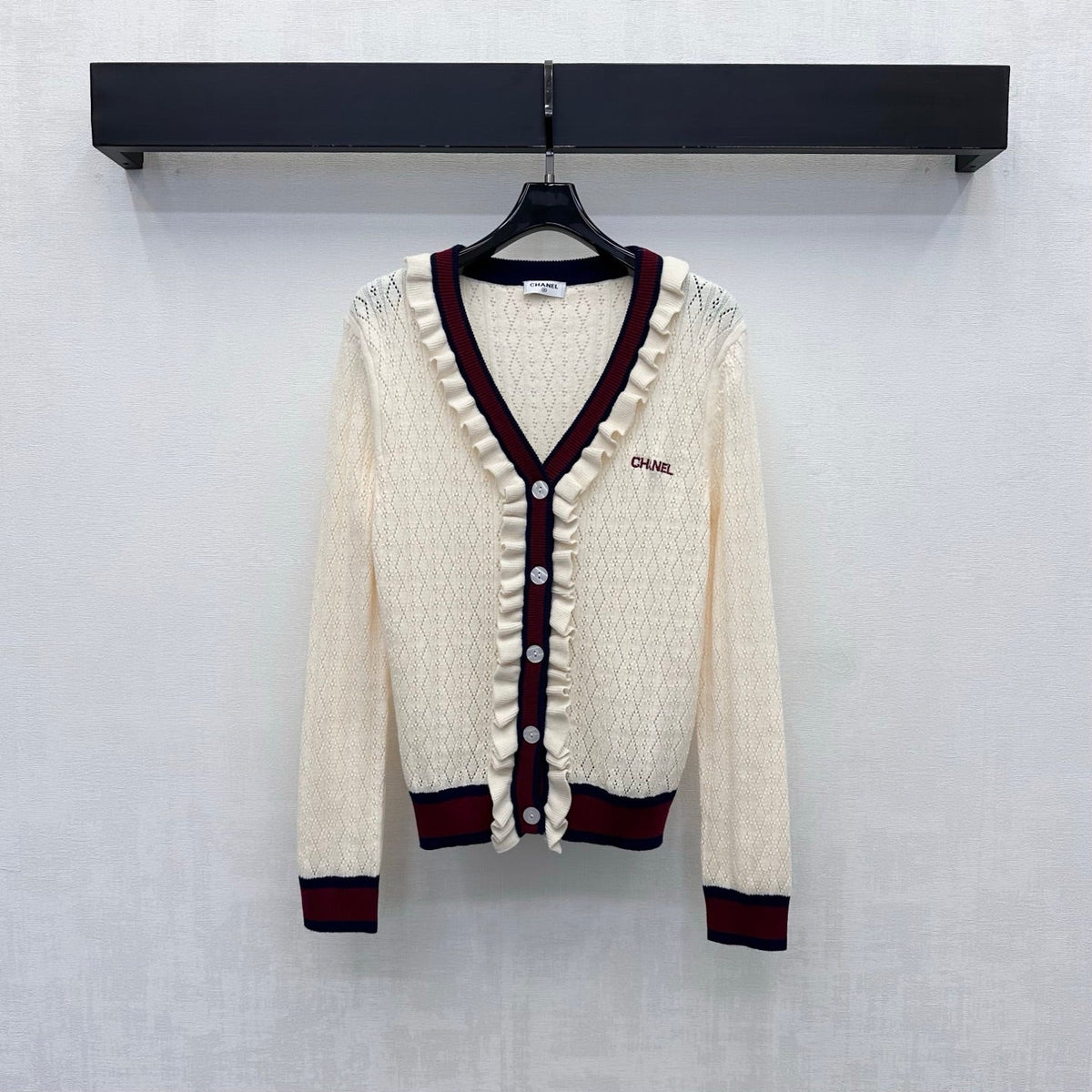 Chanel 2026 Knit Cardigan With Ruffled Trim Wool 426455