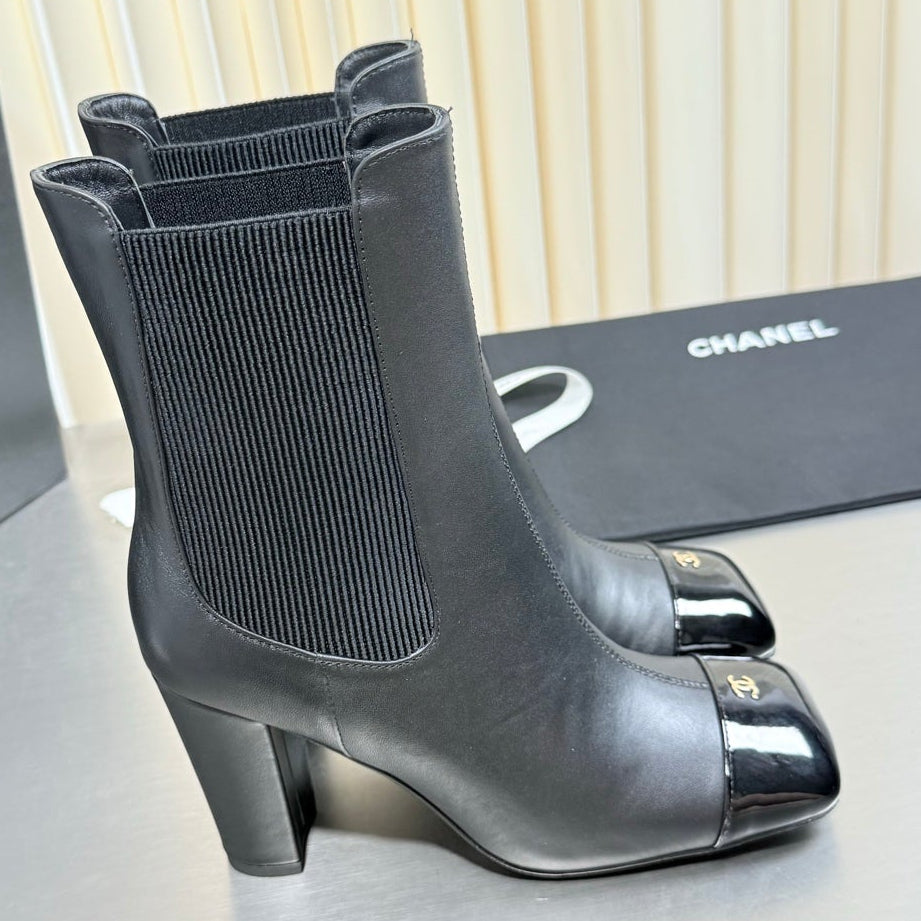 Chanel 2026 Double C Logo Ankle Boots Suede Leather 123400