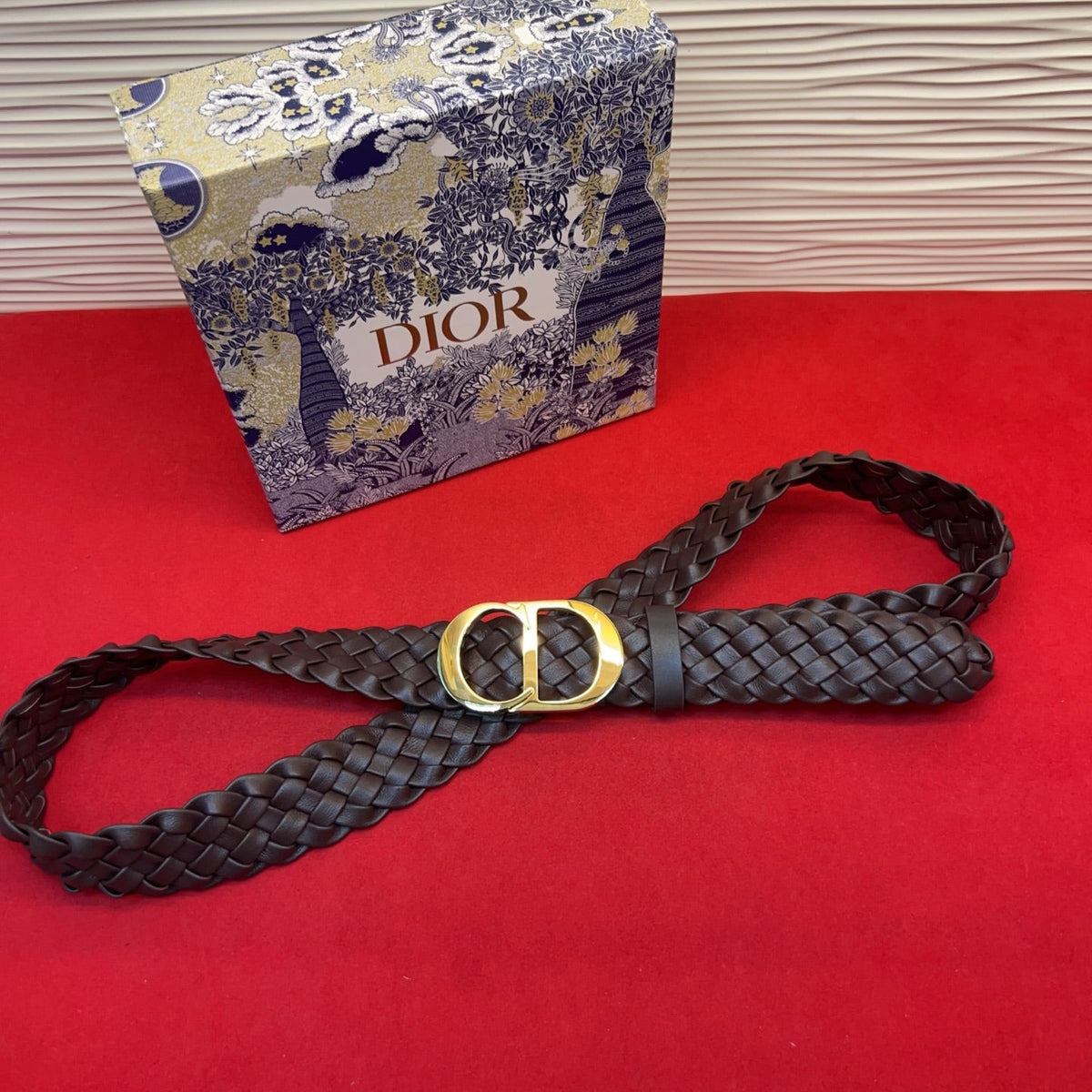 Dior 2026 Braided Belt 35mm Lambskin