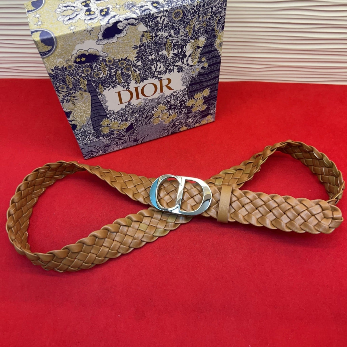 Dior 2026 Braided Belt 35mm Lambskin