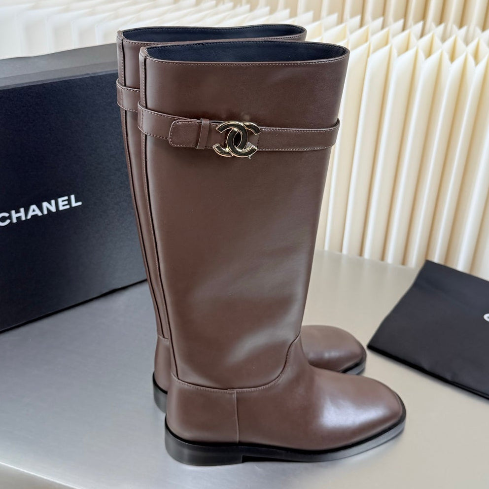 Chanel 2026 Turnlock CC Knee High Boots Leather 123414