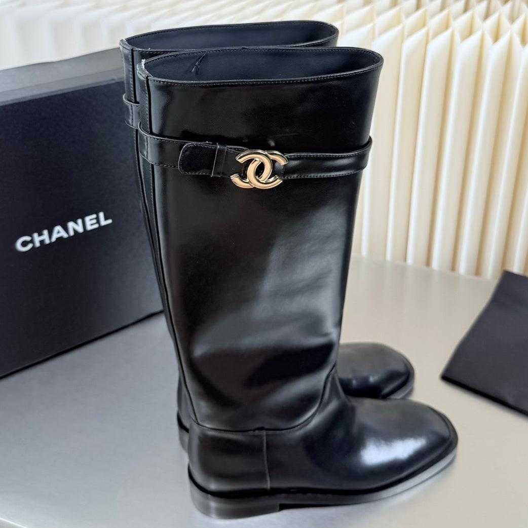 Chanel 2026 Turnlock CC Knee High Boots Leather 123414