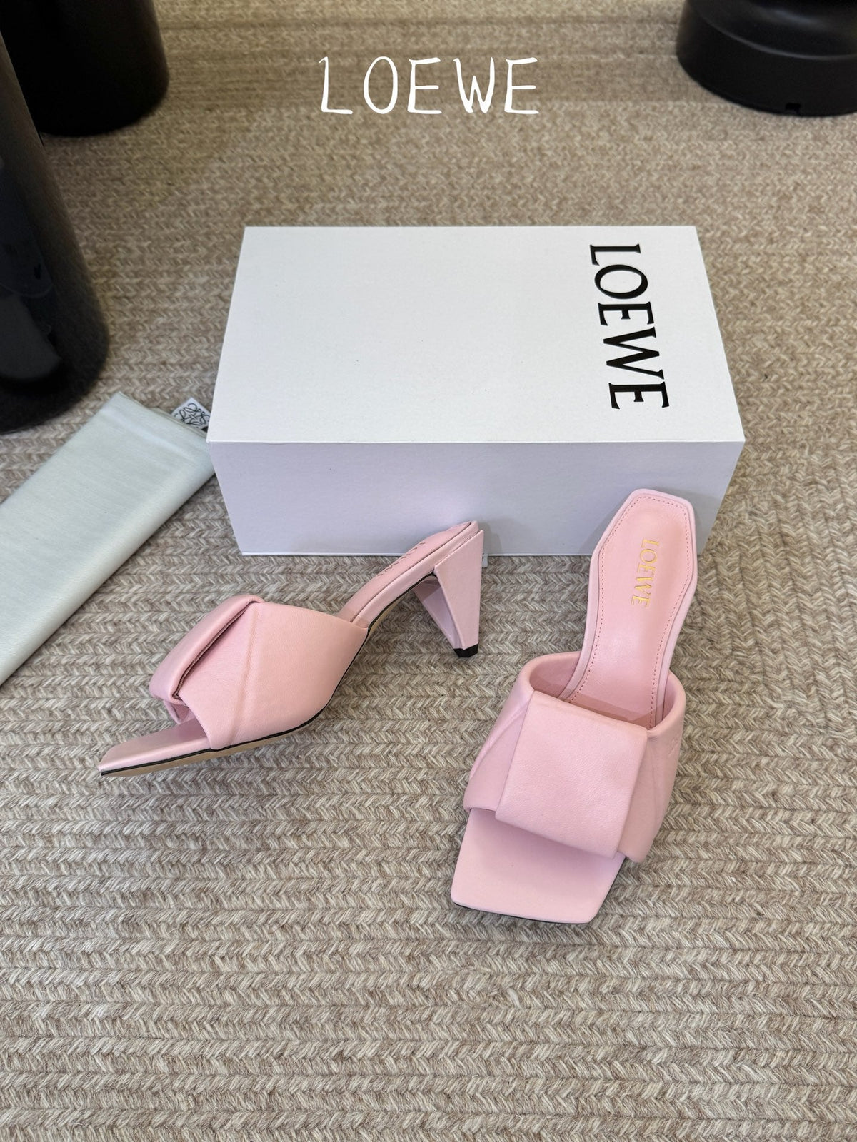 Loewe 2026 Origami Padded Square-Toe Sandals Leather 166744