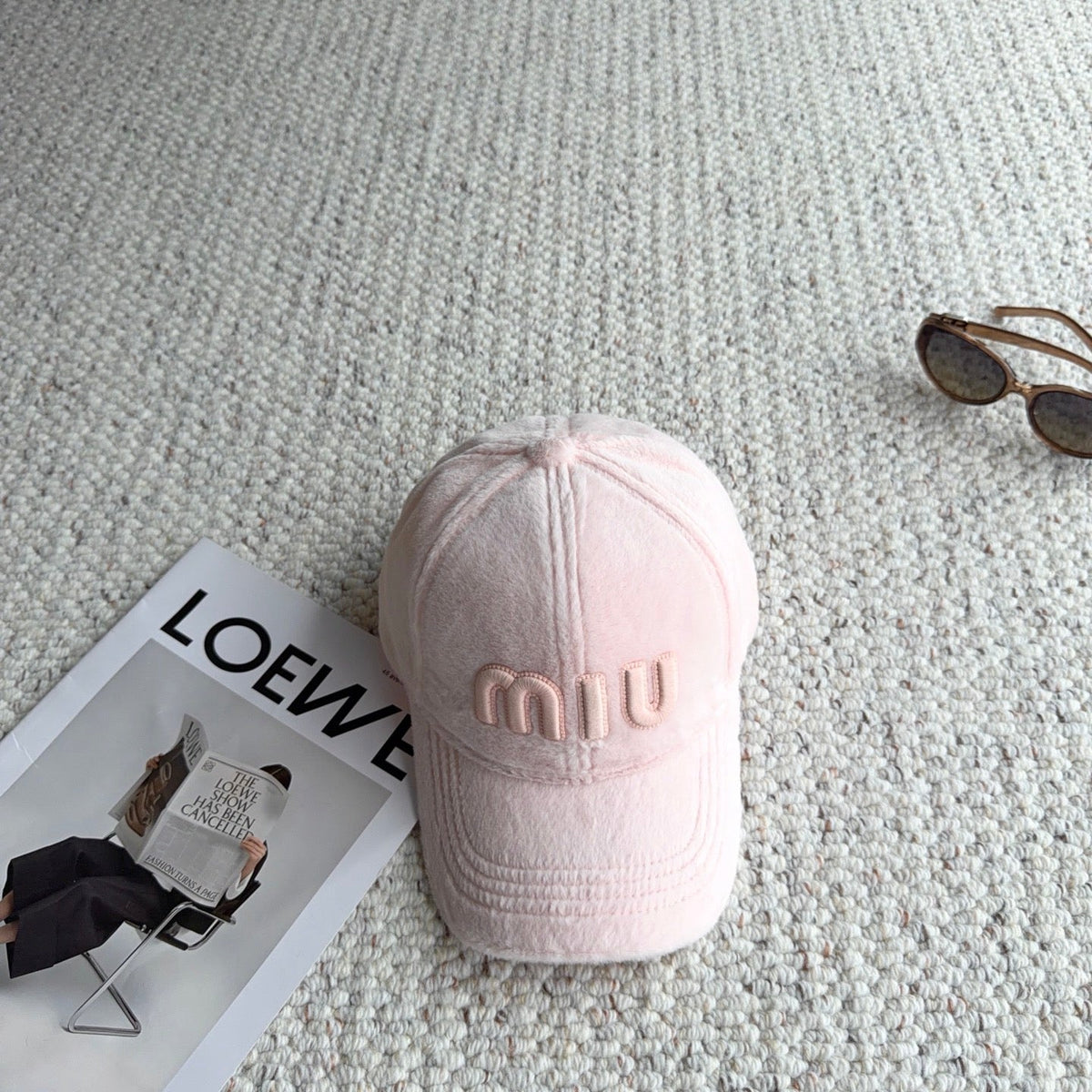 Miumiu Fleece Baseball Cap 515563