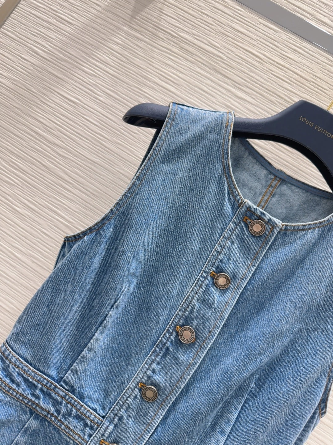 LV 25 Denim Dress With Pocket Blue Cotton