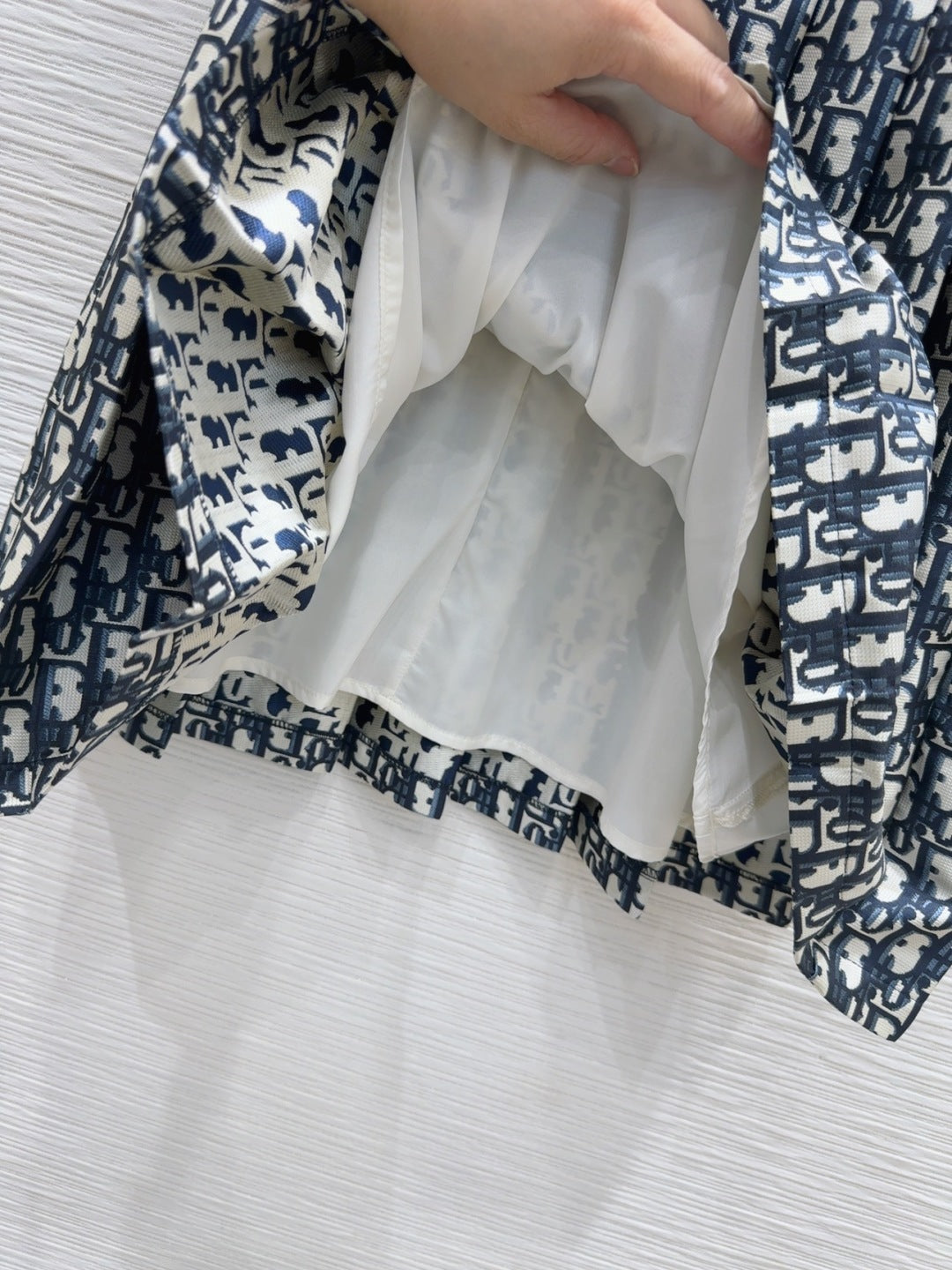 CD 2025 Vest Dress White mix Navy blue Cotton Polyester