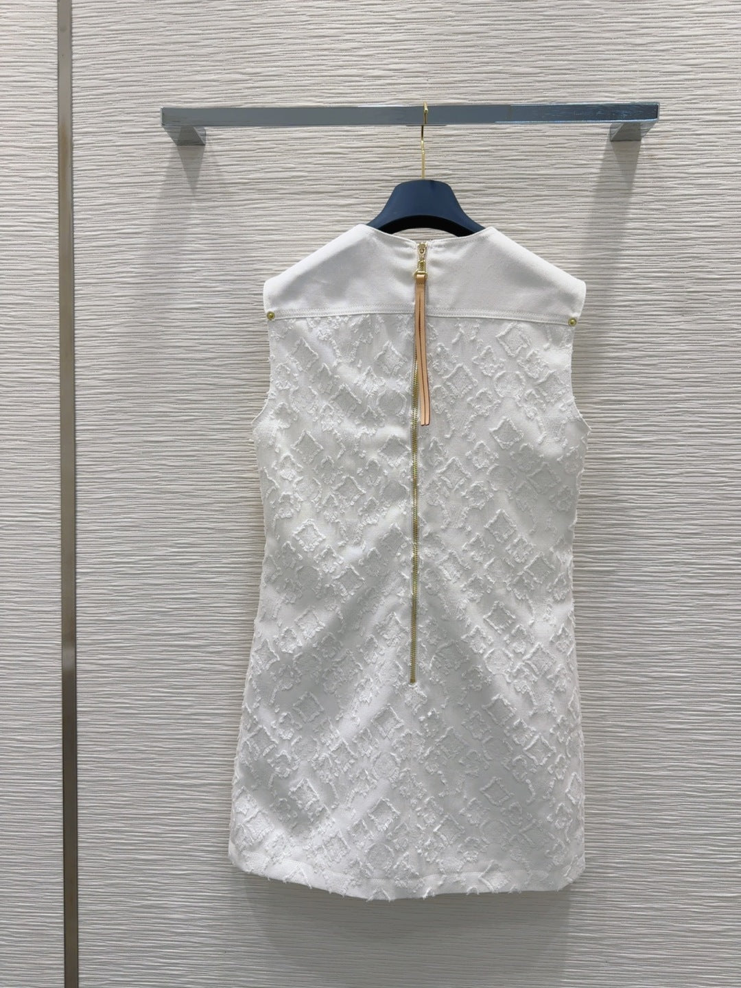 LV 25S Back Zipper Cute Vest  Dress White Cotton