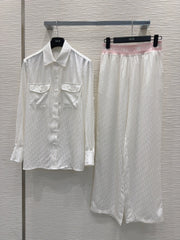 CD 25 Monogram Suit White Silk Cotton