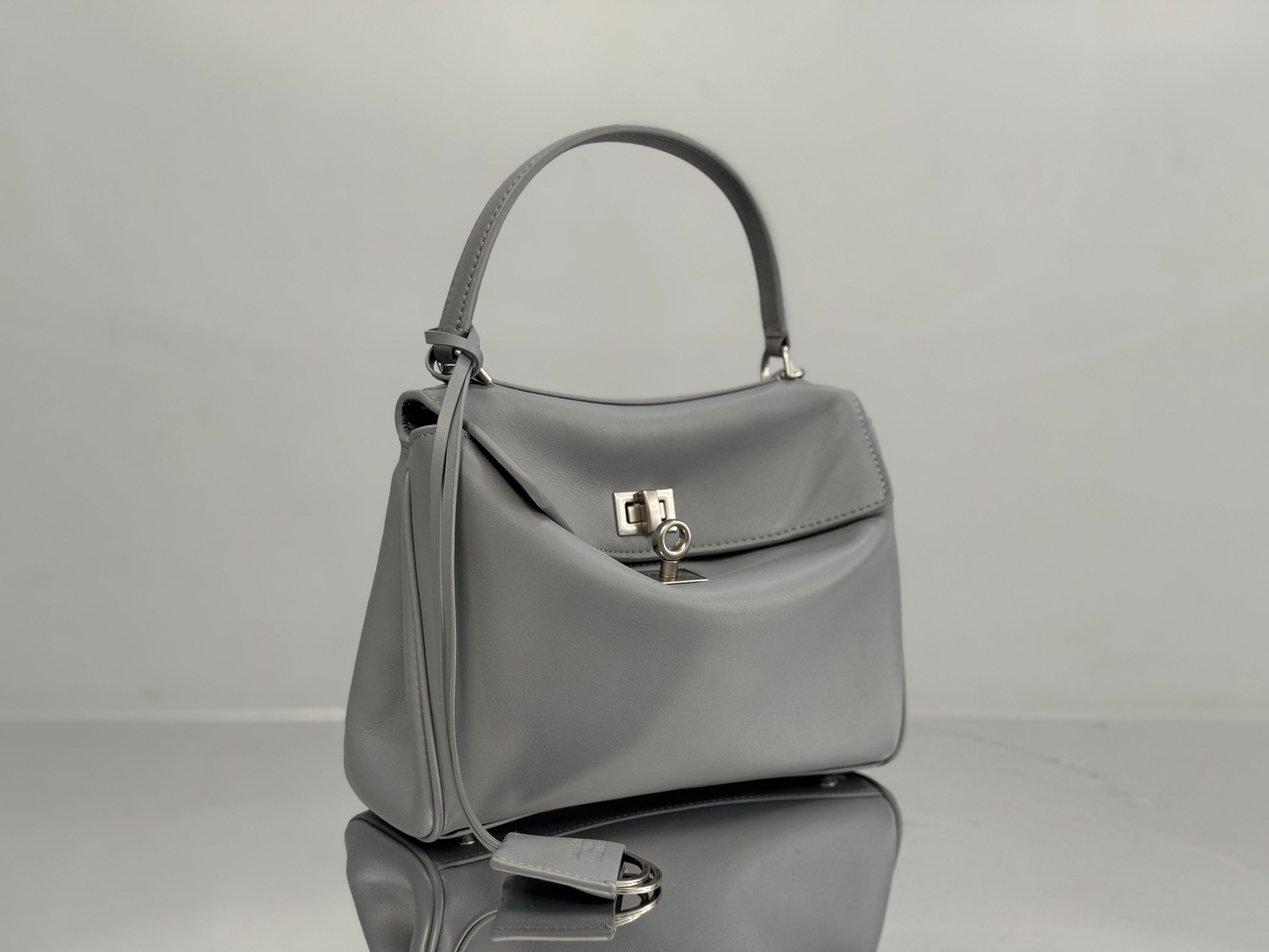Balenciaga Mini Bag 22 Gray Calfskin Sliver Hardware