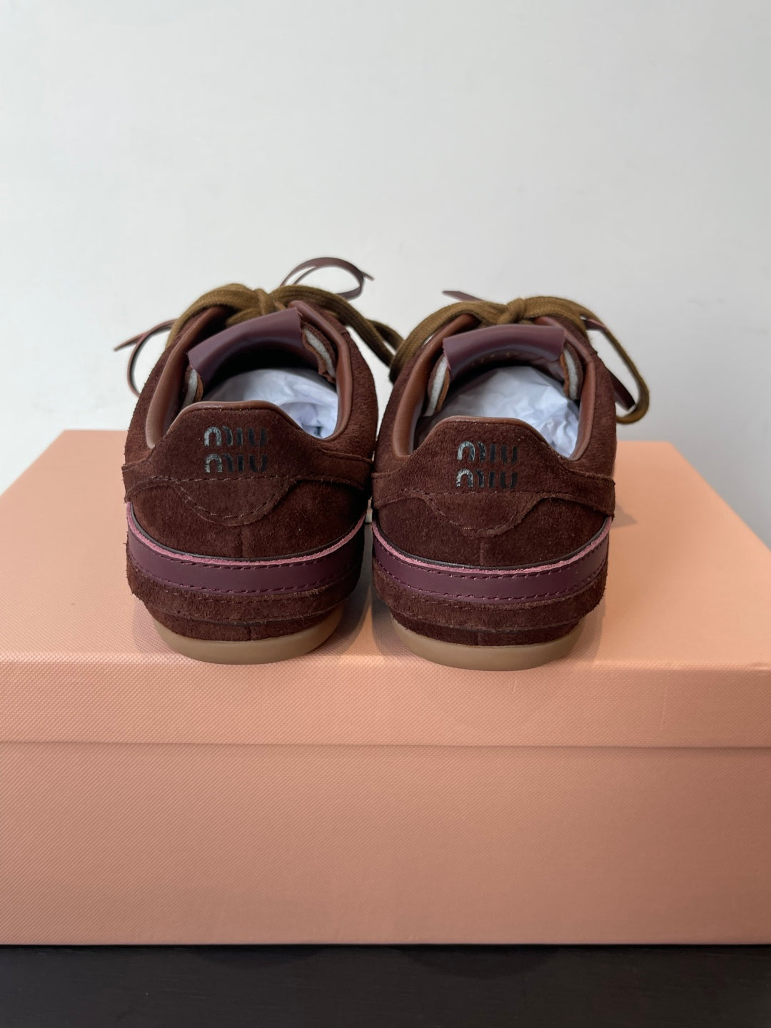 MiuMiu 25 sneaker dark brown suede  521963