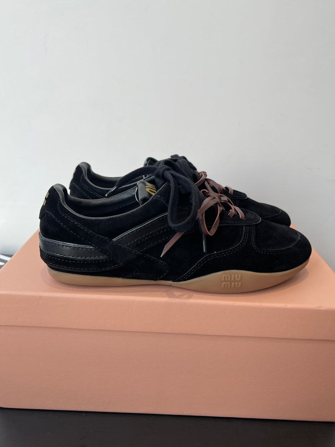 MiuMiu 25 sneaker black suede  521964