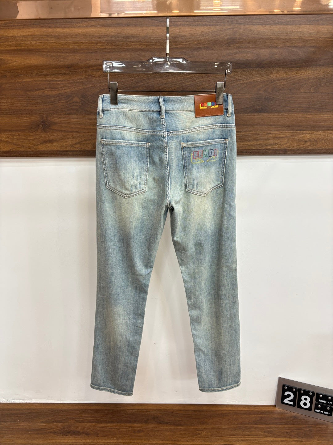 Fendi 2026 Men's Jeans Light Blue Denim 825236