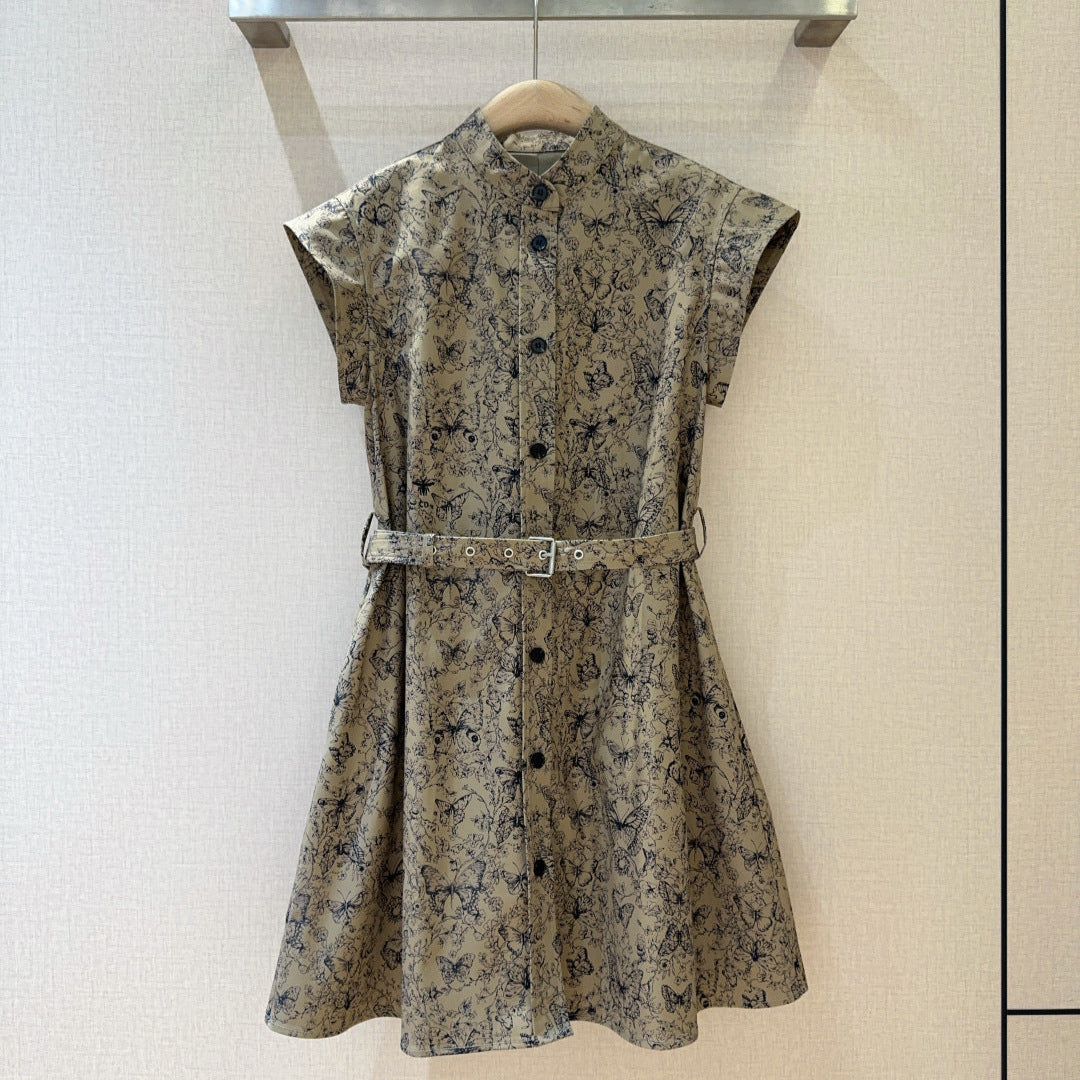 CD Butterfly Print Dress Cotton
