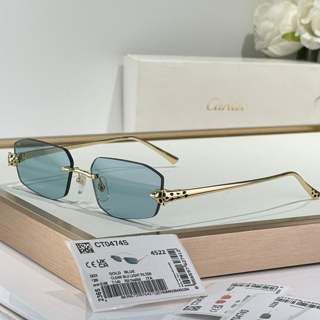 PANTHÈRE RECTANGULAR FRAME SUNGLASSES 558497 IN METAL