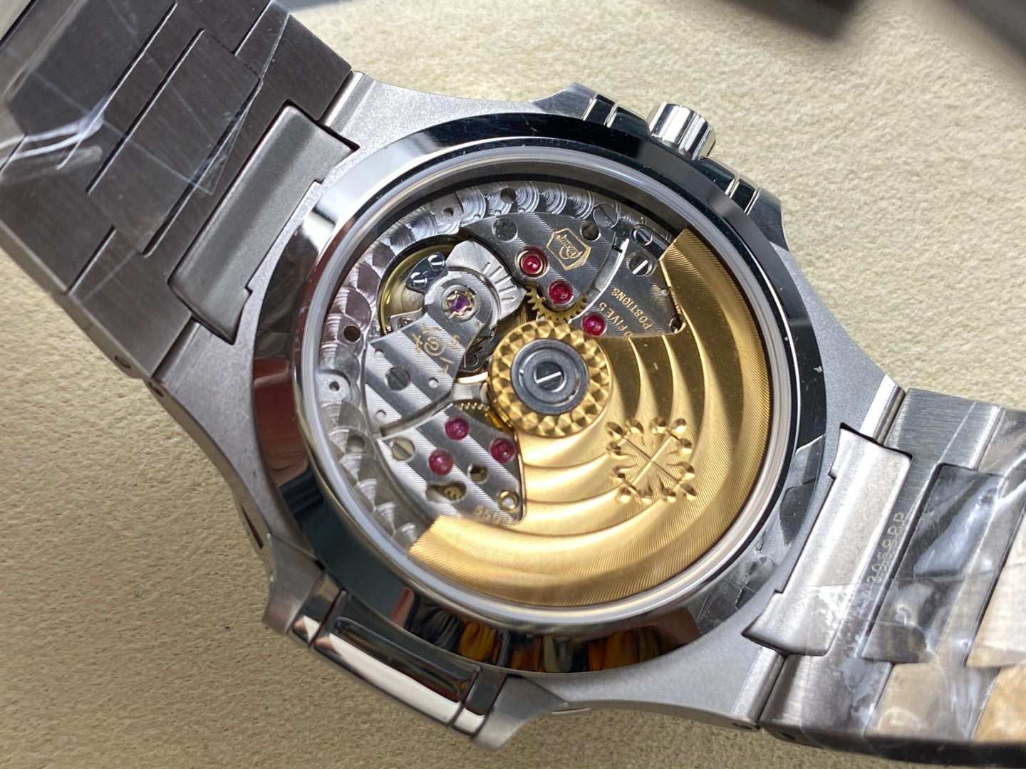 PATEK Nautilus 35.2mm Silver Green Black Dial